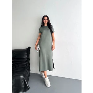 Yumuşak Dokulu Modal Kumaş  Sade Şık Midi Elbise