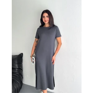 Yumuşak Dokulu Modal Kumaş  Sade Şık Midi Elbise
