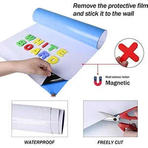 Yapışkanlı Manyetik Duvar Sticker Panosu Mıknatıs Tutan Duvar Sticker Beyaz Ebat Seçenekli