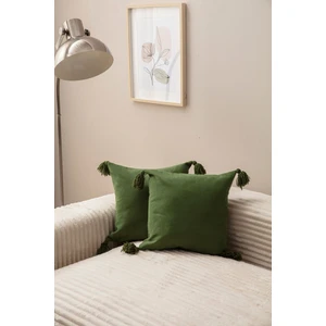 Home Home Design Ikili Dekoratif Püsküllü Kırlent Kılıfı Yeşil 43X43