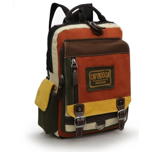 Cappadocia Vintage 4012 Sarı Kırmızı Günlük Postacı Küçük Sırt Çapraz Omuz Askılı 14 Inç Laptop Pamuk Gabardin Çantası