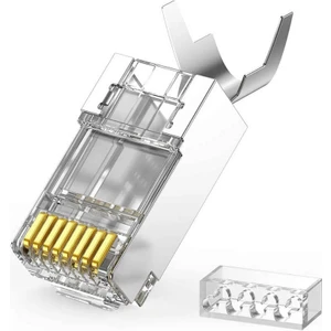 10 Adet - Cat7 CAT6A Ez Yeni Nesil RJ45 Ftp Delikli Metal Jak Konnektör