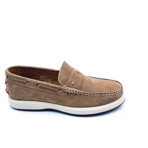 M21292W Süet Deri Baharlık Yazlık Bağcıksız Camel Renk Erkek Loafer Ayakkabı