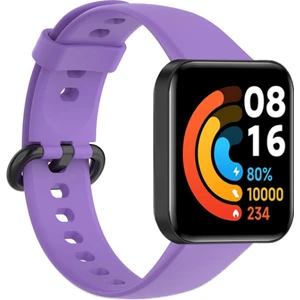 Bilişim Akademi  Xiaomi Redmi Watch 2 Lite Uyumlu Slikon Kordon Yumuşak Kordon Renkli - Lila