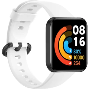 Bilişim Akademi  Xiaomi Redmi Watch 2 Lite Uyumlu Slikon Kordon Yumuşak Kordon Renkli - Beyaz