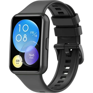 Bilişim Akademi  Huawei Watch Fit 2 Uyumlu Slikon Kordon Yumuşak Kordon Renkli - Siyah