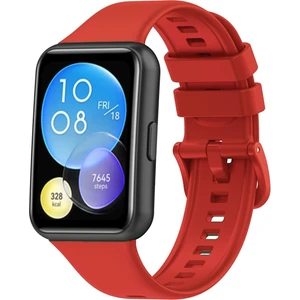 Bilişim Akademi  Huawei Watch Fit 2 Uyumlu Slikon Kordon Yumuşak Kordon Renkli - Kırmızı