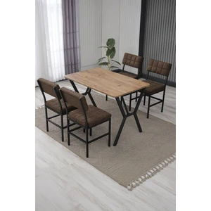 Dubai Mutfak Masa Sandalye Takımı 4 Kişilik Masa Takımı Yemek Odası Masa Takımı Ceviz