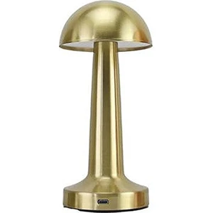Gold Renk - Mantar Model - Dimmerli Şarjlı - Retro Masa Lambası