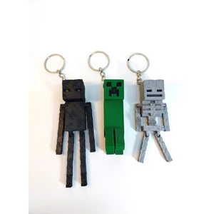 Minecraft Anahtarlık Seti - İskelet, Creeper ve Enderman Karakterleri