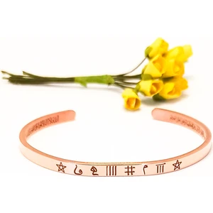 Hayır Hatemi ve Ayetel Kürsi Saf Bakır Bilezik - El Işçiliği - Yerli Üretim