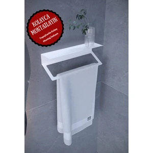 Siyah Metal Raflı, Stantlı, Organizer Havlu Askısı Ultra Güçlü Yapışkanlı