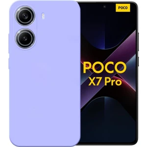 Poco X7 Pro Uyumlu Silikon Kılıf - Kamera Korumalı Esnek Pastel Renk Kapak - Lila