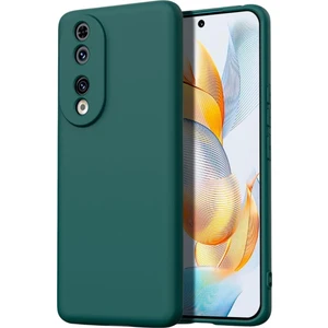 Honor 90 Uyumlu Silikon Kılıf - Kamera Korumalı Esnek Pastel Renk Kapak - Yeşil
