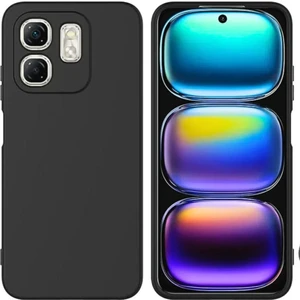 Infinix Hot 50I Uyumlu Silikon Kılıf - Kamera Korumalı Esnek Pastel Renk Kapak - Siyah