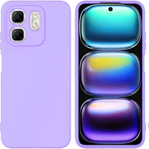 Infinix Smart 9 Uyumlu Silikon Kılıf - Kamera Korumalı Esnek Pastel Renk Kapak - Lila