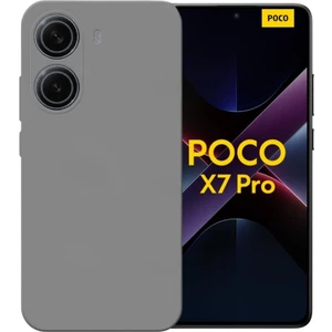 Poco X7 Pro Iron Man Edition Uyumlu Silikon Kılıf - Kamera Korumalı Esnek Pastel Renk Kapak - Gri