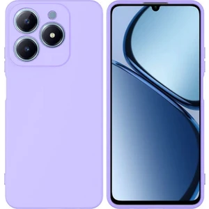 Realme C63 Uyumlu Silikon Kılıf - Kamera Korumalı Esnek Pastel Renk Kapak - Lila