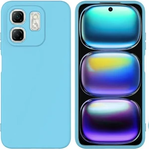 Infinix Hot 50I Uyumlu Silikon Kılıf - Kamera Korumalı Esnek Pastel Renk Kapak - Mavi