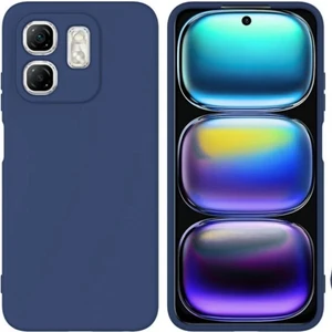Infinix Smart 9 Uyumlu Silikon Kılıf - Kamera Korumalı Esnek Pastel Renk Kapak - Lacivert