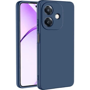 Oppo A3 Uyumlu Silikon Kılıf - Kamera Korumalı Esnek Pastel Renk Kapak - Lacivert