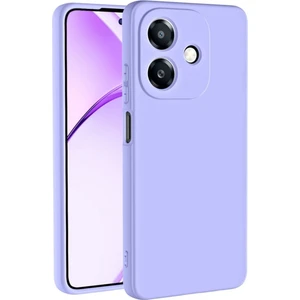 Oppo A3 Uyumlu Silikon Kılıf - Kamera Korumalı Esnek Pastel Renk Kapak - Lila