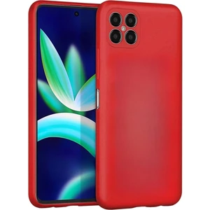Omix X600 Uyumlu Silikon Kılıf - Kamera Korumalı Esnek Pastel Renk Kapak - Kırmızı