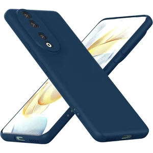 Honor 90 Uyumlu Silikon Kılıf - Kamera Korumalı Esnek Pastel Renk Kapak - Lacivert