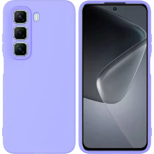 Infinix Hot 50 Pro Plus Uyumlu Silikon Kılıf - Kamera Korumalı Esnek Pastel Renk Kapak - Lila