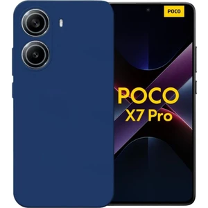 Poco X7 Pro Uyumlu Silikon Kılıf - Kamera Korumalı Esnek Pastel Renk Kapak - Lacivert