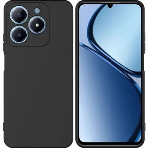 Realme C63 Uyumlu Silikon Kılıf - Kamera Korumalı Esnek Pastel Renk Kapak - Siyah
