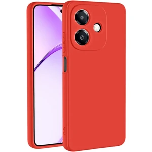 Oppo A3 Uyumlu Silikon Kılıf - Kamera Korumalı Esnek Pastel Renk Kapak - Kırmızı