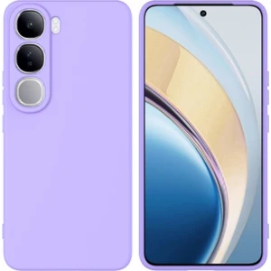 Vivo V40 Lite Uyumlu Silikon Kılıf - Kamera Korumalı Esnek Pastel Renk Kapak - Lila