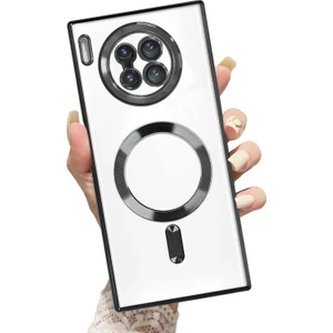 Huawei Mate 30 Pro Kılıf Kamera Lens Korumalı Renkli Magsafe Şeffaf Silikon