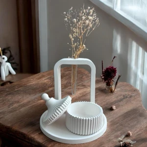 Tüplü Vazolu Dekoratif Set Tüp Hediyeli