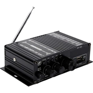 AK380 Bluetooth Amplifikatör Hifi Ses Karaoke 2 Kanal Ev Sineması Amplifikatörü Güç Sınıfı D Amplifikatör USB Sd Aux Girişi (Yurt Dışından)