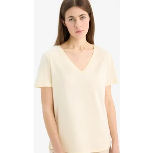 Regular Fit V Yaka Basic Düz Penye Kısa Kollu Tişört W9578AZ25SP