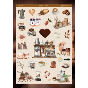 Miray Craft Kahve Temalı 12*17 cm Sticker