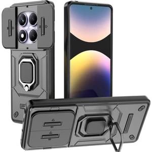 4U Sky Xiaomi Redmi Için Not 14 Pro 4g Kılıf Pc + Tpu Kickstand Telefon Koruyucusu Lens Kapağı-Balck (Yurt Dışından)