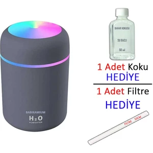H2O Humidifier Hava Nemlendirici Oda Araç Ortam Nemlendirici Işıklı 3 Farklı Renk Buhar Makinesi