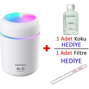 H2O Humidifier Hava Nemlendirici Oda Araç Ortam Nemlendirici Işıklı 3 Farklı Renk Buhar Makinesi