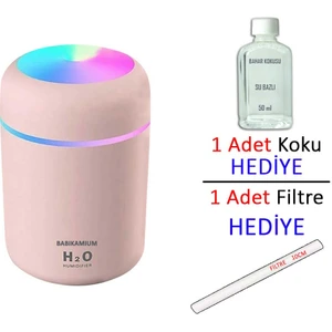 H2O Humidifier Hava Nemlendirici Oda Araç Ortam Nemlendirici Işıklı 3 Farklı Renk Buhar Makinesi