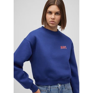 Mavi Logo Baskılı Lacivert Crop Sweatshirt 1611601-70722