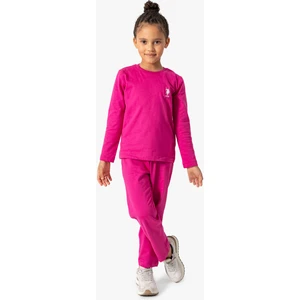 U.s. Polo Assn. Kız Çocuk Bordo Uzun Kol Pijama Takım