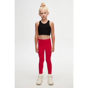 Açık Kırmızı Basic Kız Çocuk Yazlık Tayt