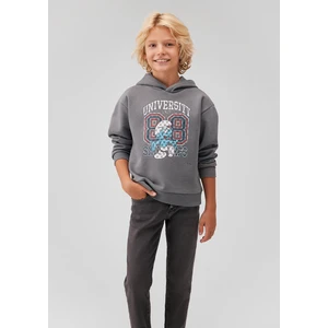 Şirinler Baskılı Gri Sweatshirt 6S10085-80017