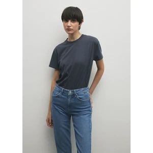 Biskilet Yaka Lacivert Basic Tişört 1600955-70726