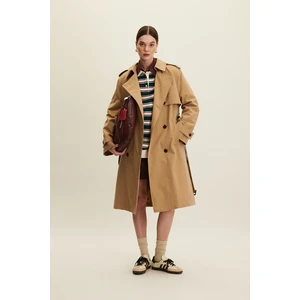 Anıka Kruvaze Kemerli Trençkot Camel