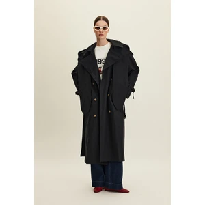 Tokyo Kapişonlu Trençkot Siyah