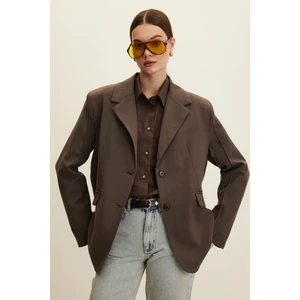Klasik Kesim Blazer Ceket Vizon